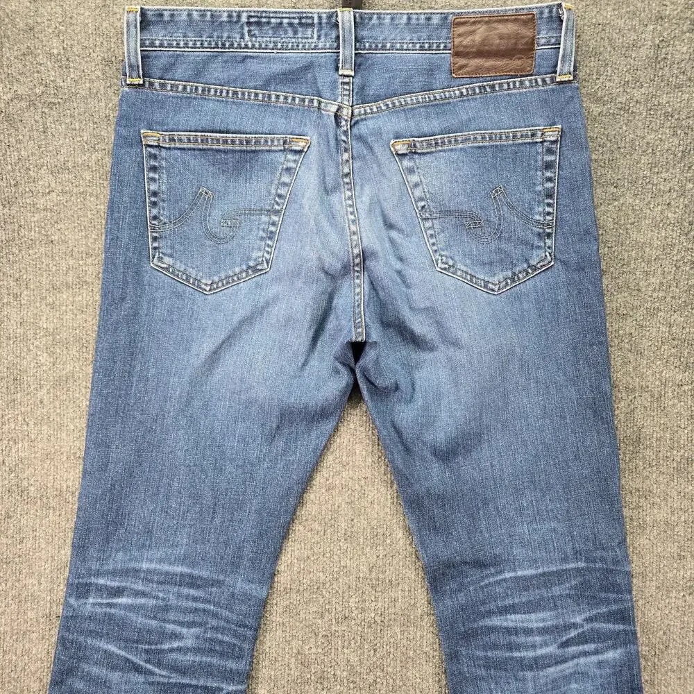 AG Adriano Goldschmied The Graduate Jeans Mens 32x34 Blue Tailored Leg Whiskered